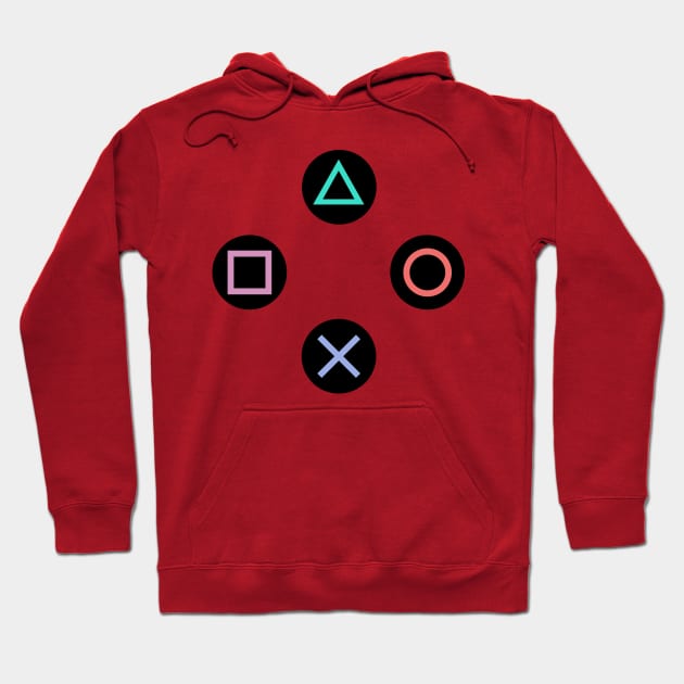Play with Playstation Controller Buttons Hoodie by XOOXOO